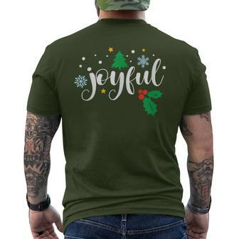 Joyful Christmas Season Holidays Thankful Inspiring Men's T-shirt Back Print | Mazezy