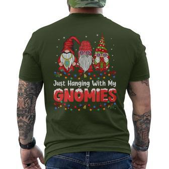 Just Hanging With My Gnomies Pajama Cute Gnome Christmas Men's T-shirt Back Print - Seseable