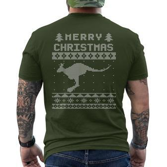 Kangaroo Ugly Christmas Sweater Xmas Party Men's T-shirt Back Print - Monsterry CA