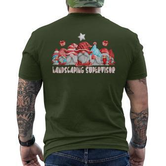 Landscaping Supervisor Job Christmas Gnome Back To School Men's T-shirt Back Print | Mazezy