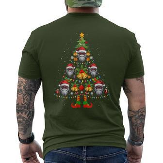 Langur Mammal Santa Hat Christmas Tree Light Xmas Pajama Men's T-shirt Back Print | Mazezy