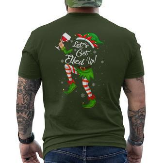 Let's Get Elfed Up Drinking Christmas Cheers Holiday Men's T-shirt Back Print - Seseable