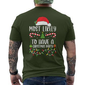 Most Likely To Have A Christmas Party Xmas Matching Family Men's T-shirt Back Print | Mazezy DE