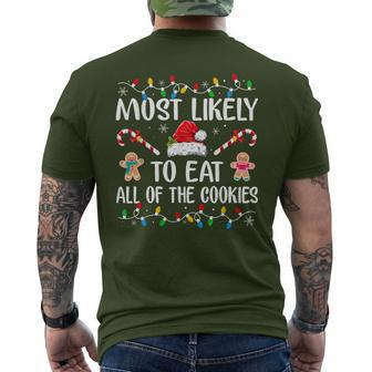 Most Likely To Eat All The Christmas Cookies Family Xmas Men's T-shirt Back Print - Monsterry CA