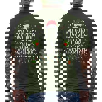 Most Likely To Nap On Christmas Family Christmas Pajamas Men's T-shirt Back Print | Mazezy