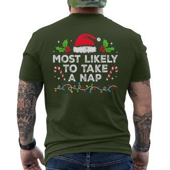 Most Likely To Take A Nap Family Christmas Matching Men's T-shirt Back Print - Seseable