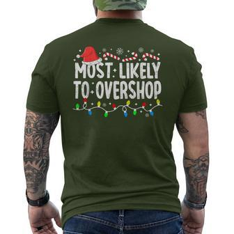 Most Likely To Overshop Family Matching Christmas Shopping Men's T-shirt Back Print | Mazezy