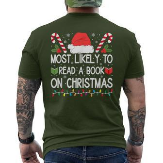 Most Likely To Read A Book On Christmas Matching Family Men's T-shirt Back Print - Monsterry DE