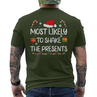 Most Likely To Shake The Presents Family Christmas Matching Men's T-shirt Back Print - Seseable