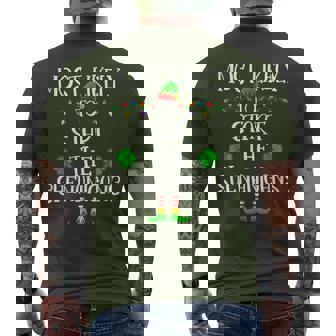 Most Likely To Start The Shenanigans Elf Christmas Family Men's T-shirt Back Print | Mazezy