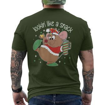 Looking Like A Snack Christmas Mouse Boujee Santa Xmas Men's T-shirt Back Print - Seseable