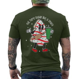 Out Here Looking Like A Snack Cute Boo Jee Christmas Trees Men's T-shirt Back Print - Thegiftio UK