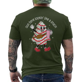 Out Here Looking Like A Snack Cute Boo Jee Xmas Trees Cakes Men's T-shirt Back Print - Thegiftio UK