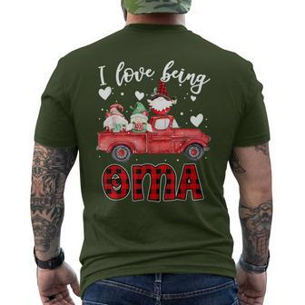 I Love Being A Oma Buffalo Plaid Truck Christmas Gnome Men's T-shirt Back Print | Mazezy