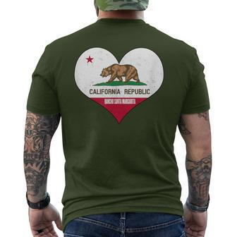I Love Rancho Santa Margarita- Ca Republic Flag Heart Men's T-shirt Back Print | Mazezy