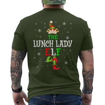 The Lunch Lady Elf Christmas Elf Party Matching Family Group Men's T-shirt Back Print - Seseable