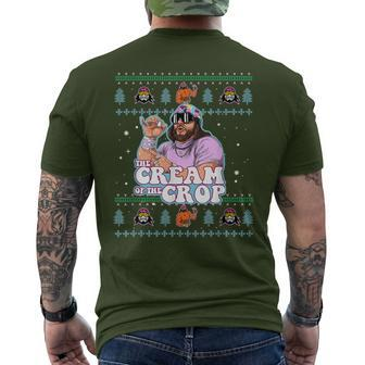 Macho-The Cream Of The Crop Wrestling Ugly Christmas Men's T-shirt Back Print - Monsterry