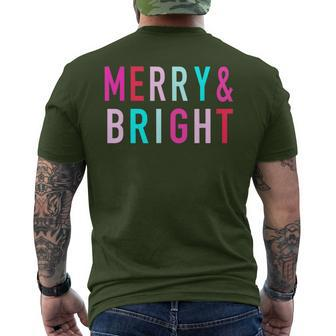 Merry And Bright Christmas Family Matching Christmas Men's T-shirt Back Print - Seseable