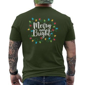 Merry And Bright Christmas Lights Family Matching Pajamas Men's T-shirt Back Print - Thegiftio UK