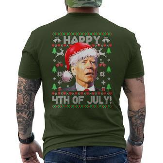 Merry Christmas Joe Biden Happy 4Th Of July Ugly Xmas Men's T-shirt Back Print | Mazezy CA