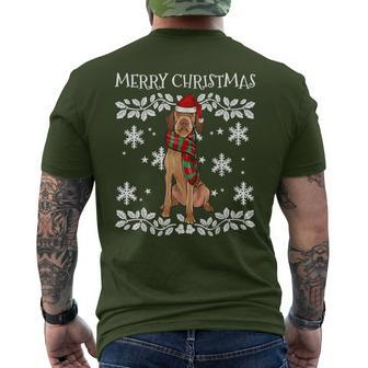 Merry Christmas Ornament Wirehaired Vizsla Xmas Santa Men's T-shirt Back Print | Mazezy