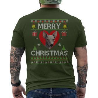 Merry Christmas Peruvian Inca Orchid Dog Ugly Sweater Men's T-shirt Back Print | Mazezy