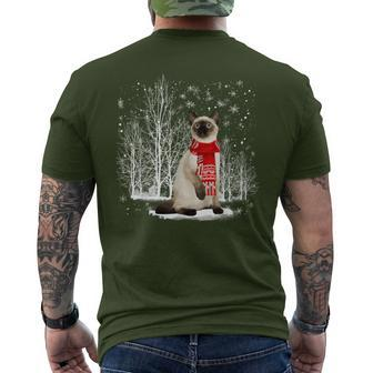 Merry Christmas Santa Ragdoll Siamese Cat Christmas Men's T-shirt Back Print | Mazezy