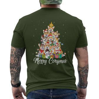 Merry Corgmas Corgi Christmas Tree Fairy Lights Dog Lover Men's T-shirt Back Print - Monsterry CA