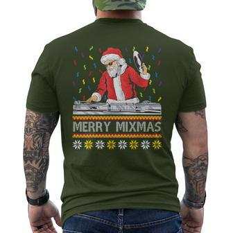Merry Mixmas Christmas Dj Hip Hop Music Party Ugly Fun Men's T-shirt Back Print - Seseable