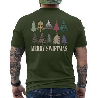 Merry Swiftmas Christmas Trees Xmas Holiday Pajamas Retro Men's T-shirt Back Print | Mazezy