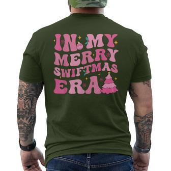 In My Merry Swiftmas Era Christmas Tree Snowflake Xmas Retro Men's T-shirt Back Print | Mazezy