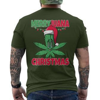 Merryjuana Christmas Marijuana Weed Christmas Men's T-shirt Back Print | Mazezy