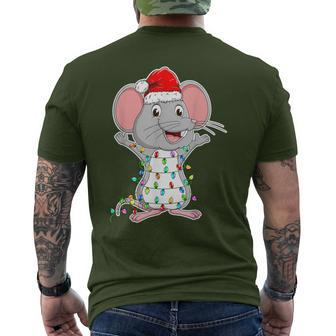 Mouse Wearing Santa Hat Xmas Rats Mouse Lover Christmas Men's T-shirt Back Print - Seseable