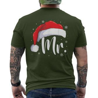 Mr Mrs Claus Christmas Couples Matching His And Her Pajamas Men's T-shirt Back Print - Monsterry AU