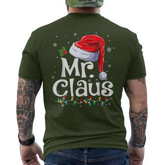 Mr And Mrs Claus Couples Matching Christmas Pajamas Santa Men's T-shirt Back Print - Seseable