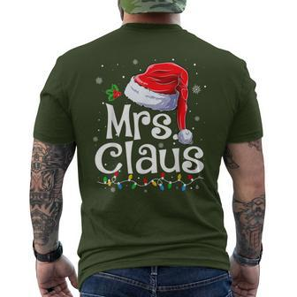 Mr And Mrs Claus Couples Matching Christmas Pajamas Santa Men's T-shirt Back Print | Mazezy