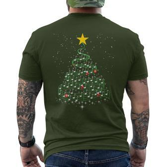 Music Note Tree Wish You A Merry Christmas Musical Men's T-shirt Back Print - Seseable