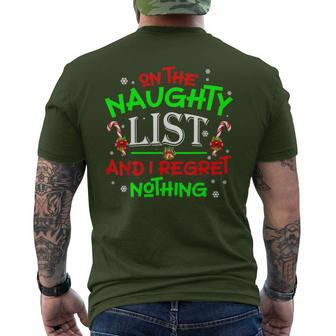 On The Naughty List And I Regret Nothing Xmas Men's T-shirt Back Print - Seseable