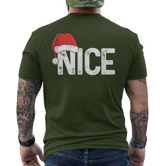 Naughty Or Nice Matching Christmas Couples Costume Men's T-shirt Back Print - Thegiftio UK