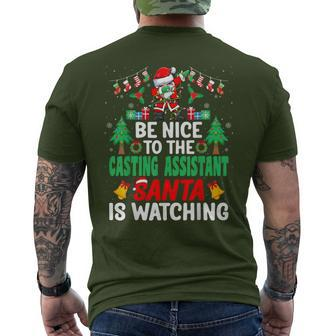 Be Nice To The Casting Assistant Santa Christmas Men's T-shirt Back Print | Mazezy