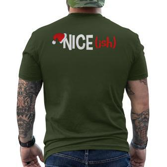 Nice Ish Naughty Christmas Men's T-shirt Back Print - Monsterry