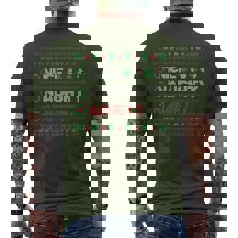 Nice Naughty Arnett Christmas List Ugly Sweater Men's T-shirt Back Print | Mazezy