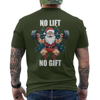No Lift No Santa Claus Christmas Gym Bodybuilding Men's T-shirt Back Print - Monsterry AU