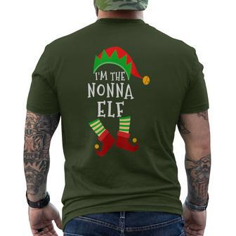 Nonna Elf Matching Family Group Christmas Elf Party Costume Men's T-shirt Back Print - Thegiftio UK