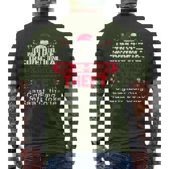 North Pole Correctional Theft Caught Eating Santa's Cookies Men's T-shirt Back Print - Thegiftio