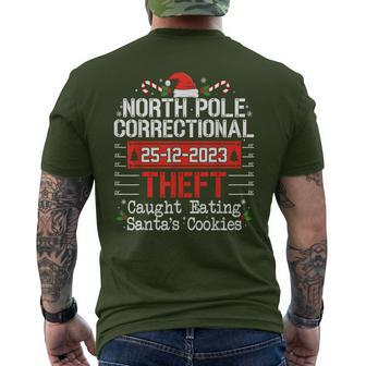 North Pole Correctional Theft Fun Matching Family Christmas Men's T-shirt Back Print - Seseable