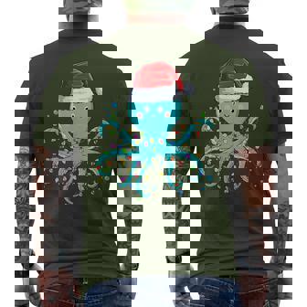 Octopus Wearing Santa Hat Christmas Octopus Lover Xmas Men's T-shirt Back Print | Mazezy