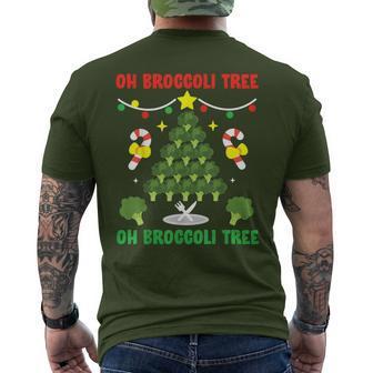Oh Broccoli Tree Vegetarian Vegan Christmas Men's T-shirt Back Print - Thegiftio UK
