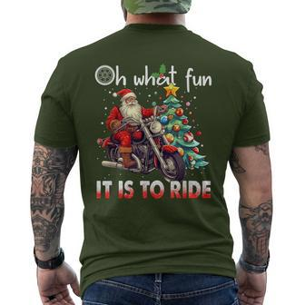 Oh What Fun It Is To Ride Santa Motorcycle Men's T-shirt Back Print - Monsterry UK