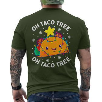 Oh Taco Tree Christmas Cute Xmas Mexican Food Lover Men's T-shirt Back Print - Seseable